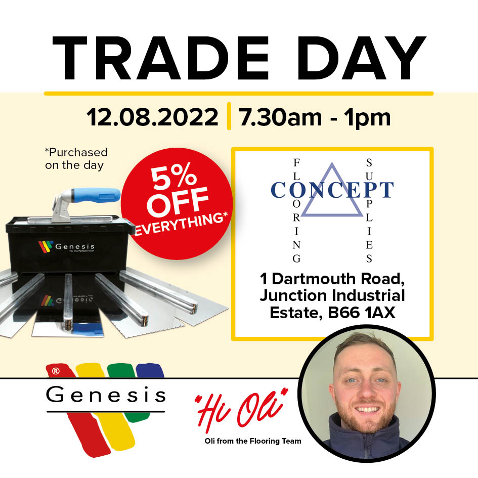 Trade day with Concept Flooring Supplies Genesis For the Perfect Finish