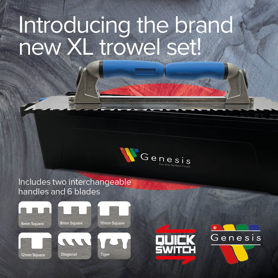 New Stainless Steel XL trowel box set! Genesis For the Perfect Finish