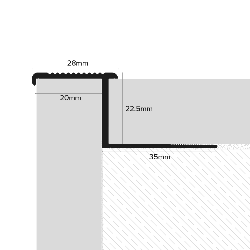 Aluminium Tile-In Step Edge