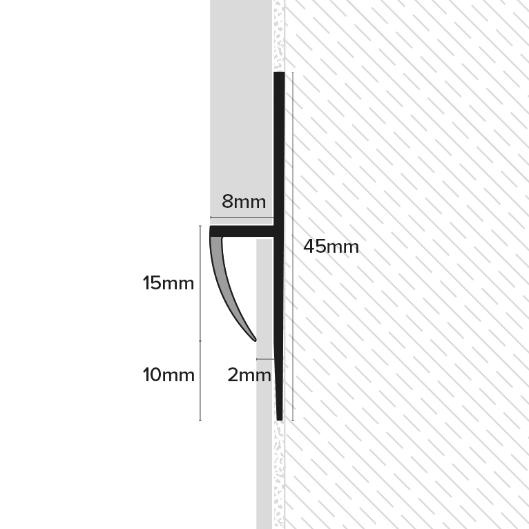 Vinyl to Tile Flexible Edge